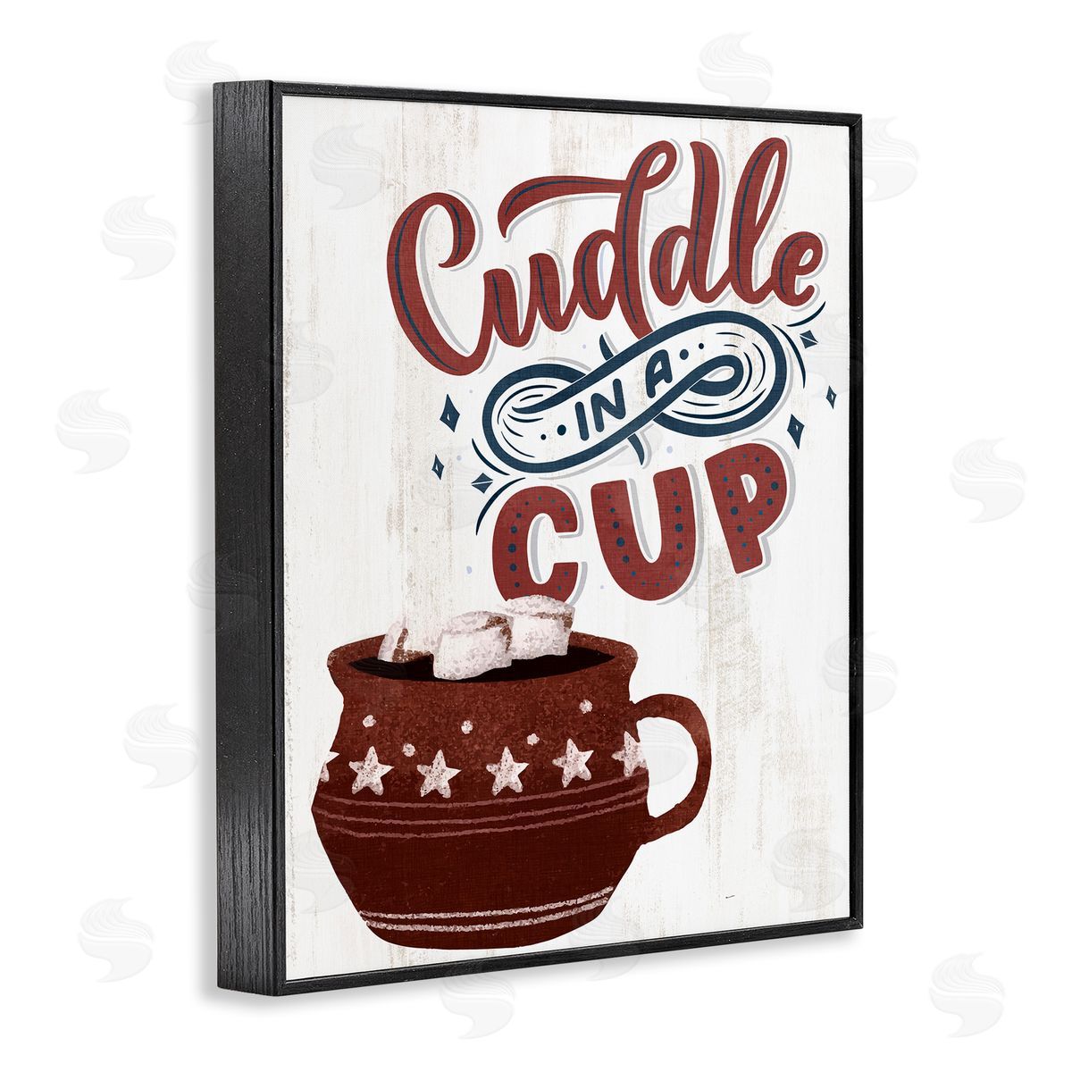 Cuddle In A Cup Cocoa Black Frame Print Wall Art, Home Decor by Kim Allen