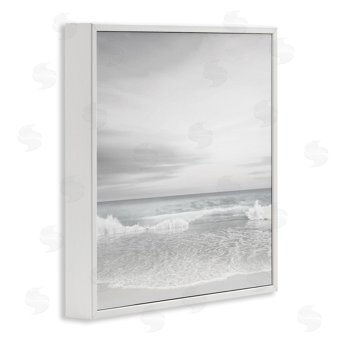 Soft Peaceful Beach Waves White Frame Print Wall Art, Home Decor by Maggie Olsen