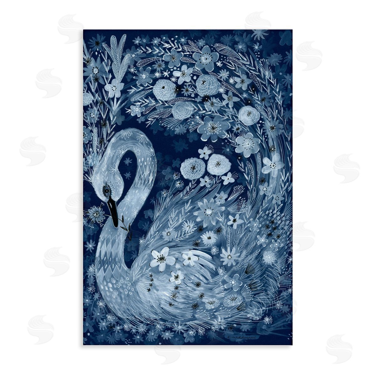 Stupell Wall Art | Swirling Florals Swan – Stupell Home Decor