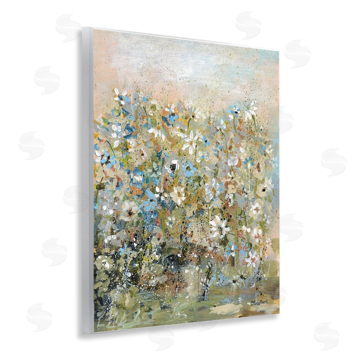 Speckled Garden Flowers Wood Plaque Wall Art, Home Decor by Roy Ebert