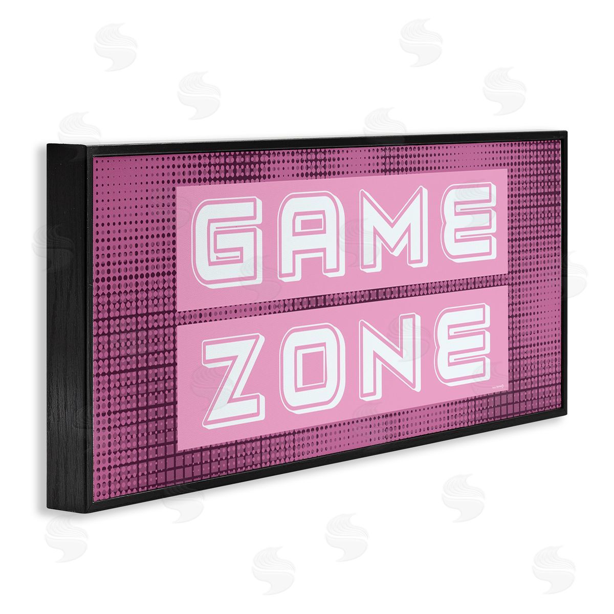 Retro Purple Game Zone Black Frame Print Wall Art, Home Decor by Yass Naffas Designs