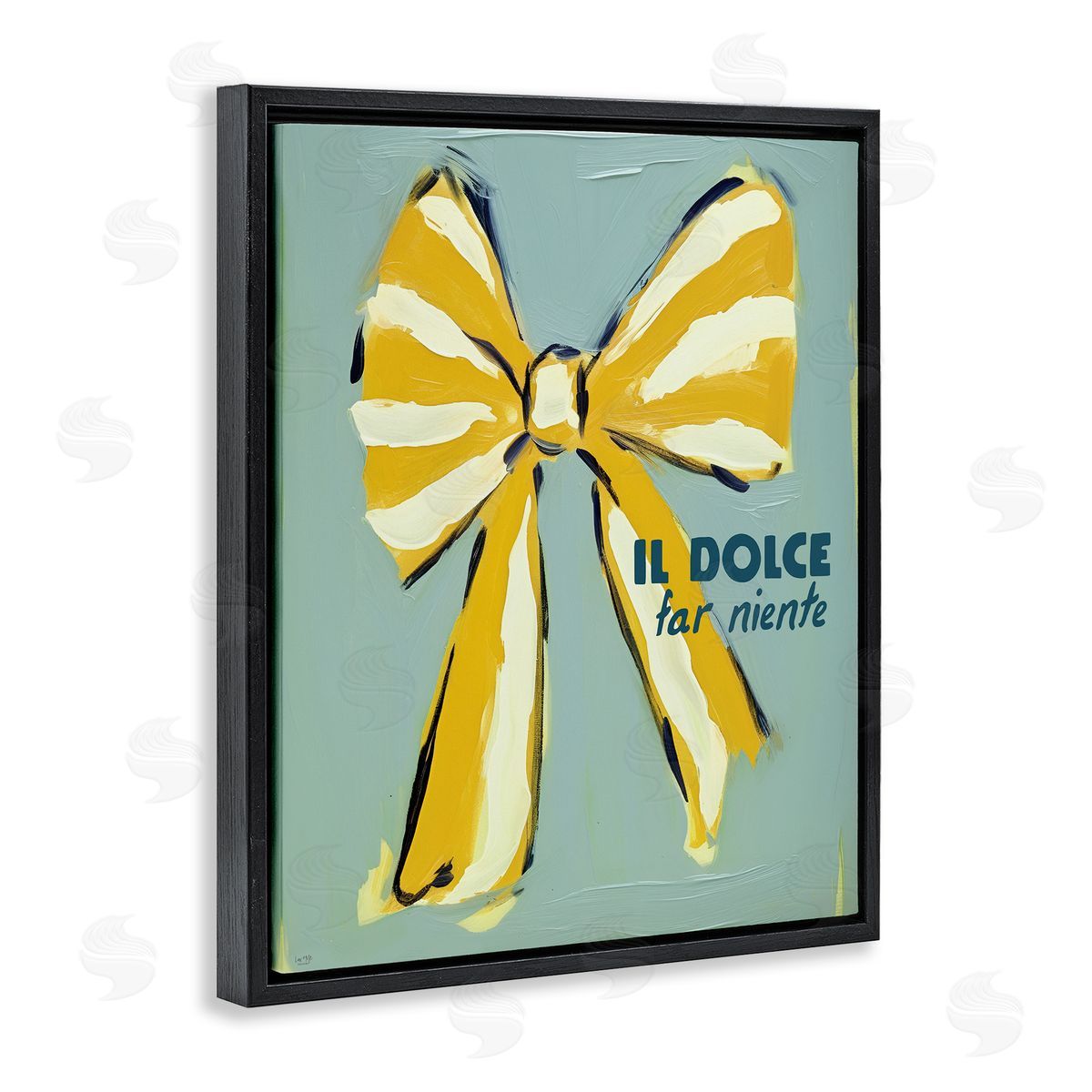 Relaxing Italian Phrase Black Floating Frame Canvas Wall Art, Home Decor by Lux + Me Designs