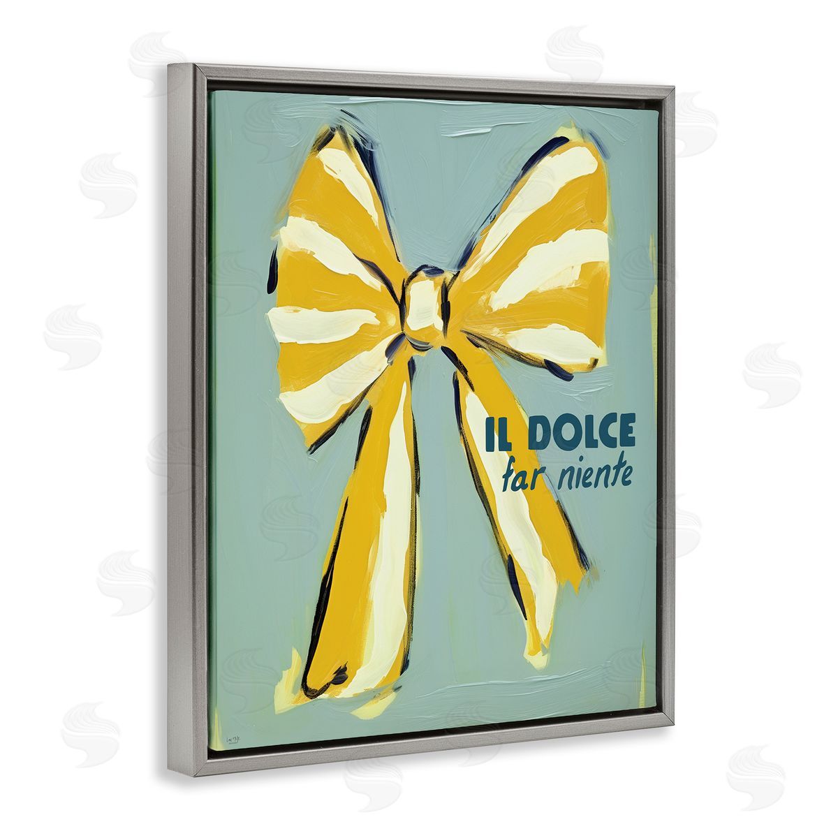 Relaxing Italian Phrase Grey Floating Frame Canvas Wall Art, Home Decor by Lux + Me Designs