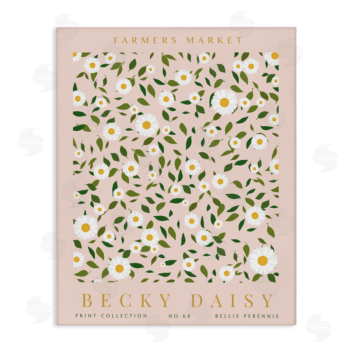 Minimal Pastel Daisies Canvas Wall Art, Home Decor by Kamdon Kreations