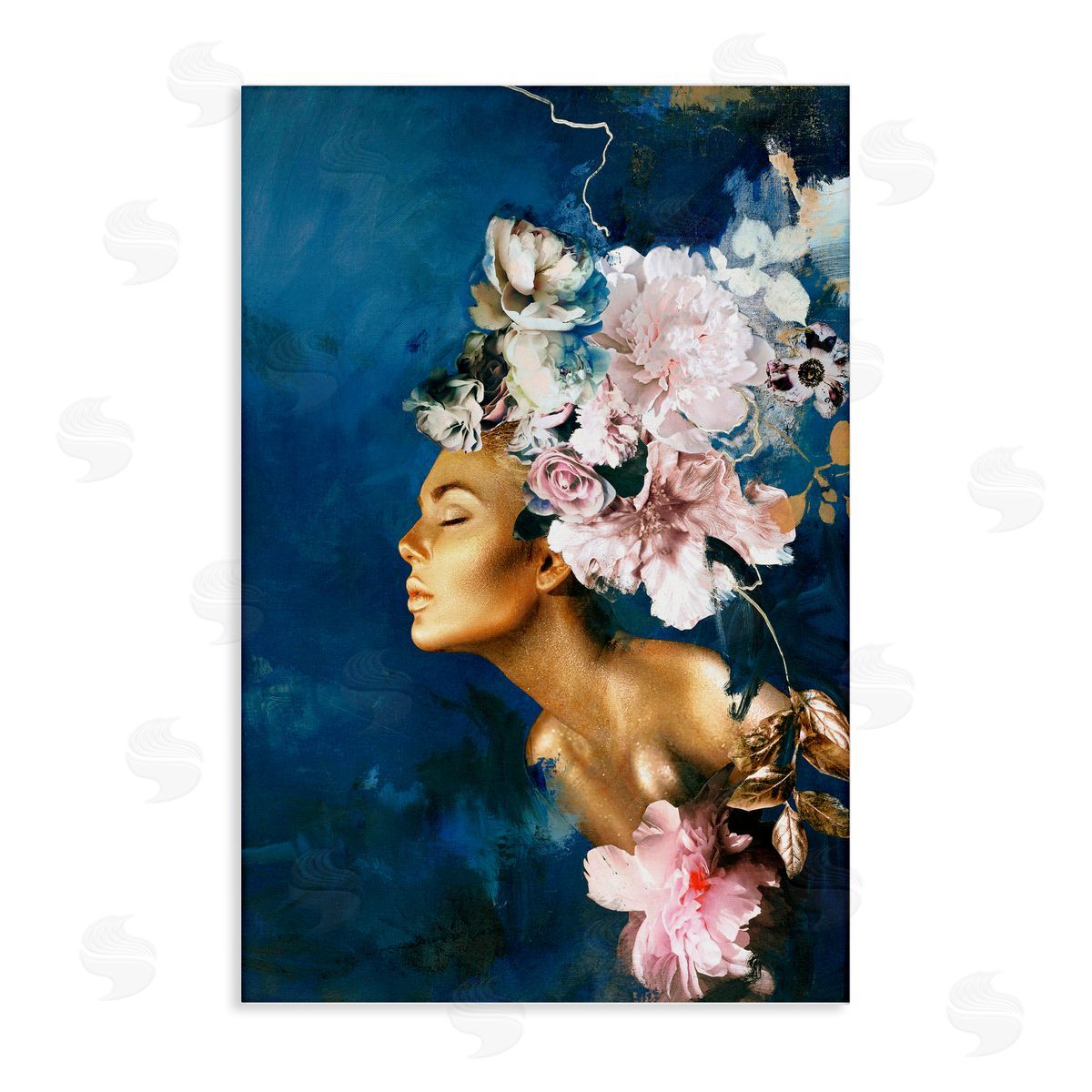 Sophisticated Floral Woman Canvas Wall Art, Home Decor by Design Fabrikken