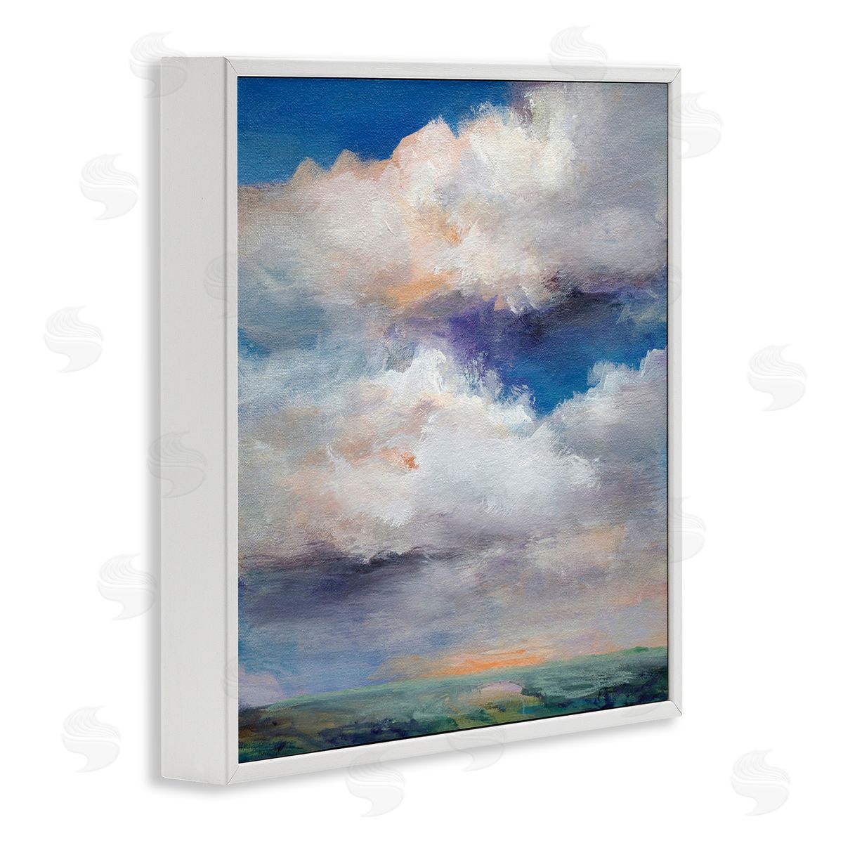Restless White Clouds White Frame Print Wall Art, Home Decor by Karen Hale