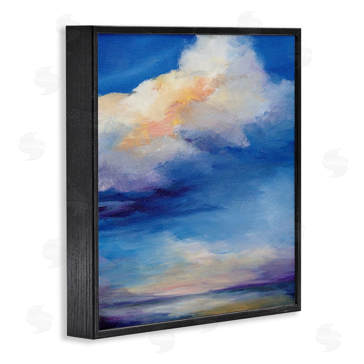 Pastel Clouds in Vivid Sky Black Frame Print Wall Art, Home Decor by Karen Hale