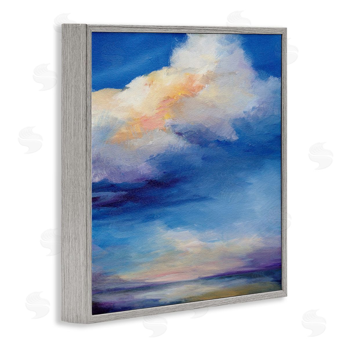 Pastel Clouds in Vivid Sky Grey Frame Print Wall Art, Home Decor by Karen Hale