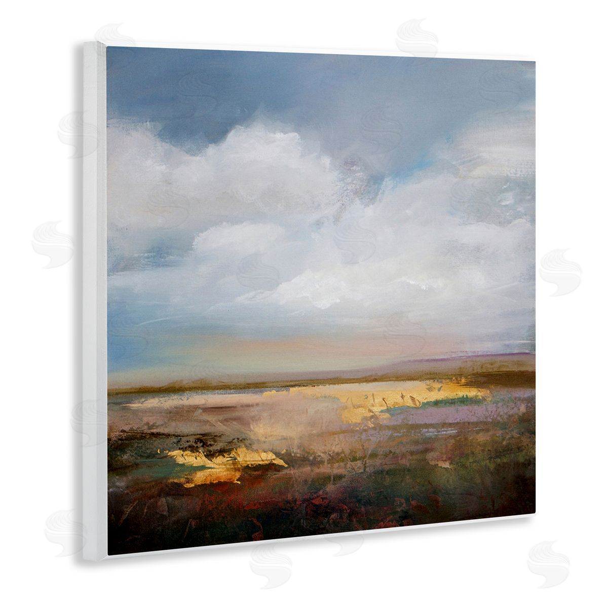Calm Landscape & Clouds Wood Plaque Wall Art, Home Decor by Karen Hale