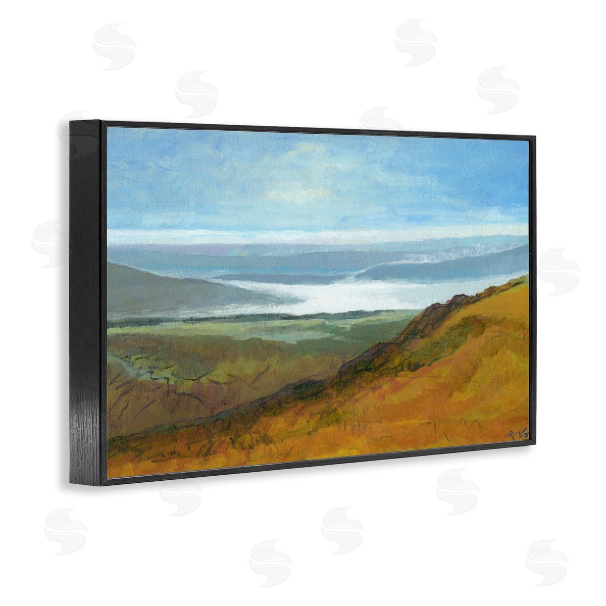 Vast Serene Hills Black Frame Print Wall Art, Home Decor by Dita Jacobovitz