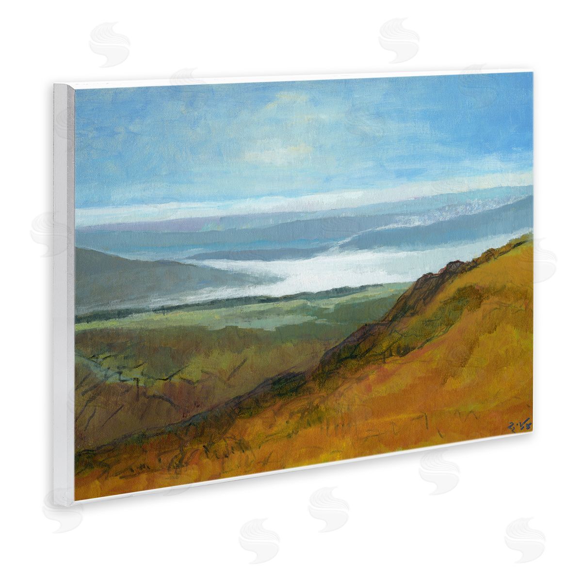 Vast Serene Hills Wood Plaque Wall Art, Home Decor by Dita Jacobovitz