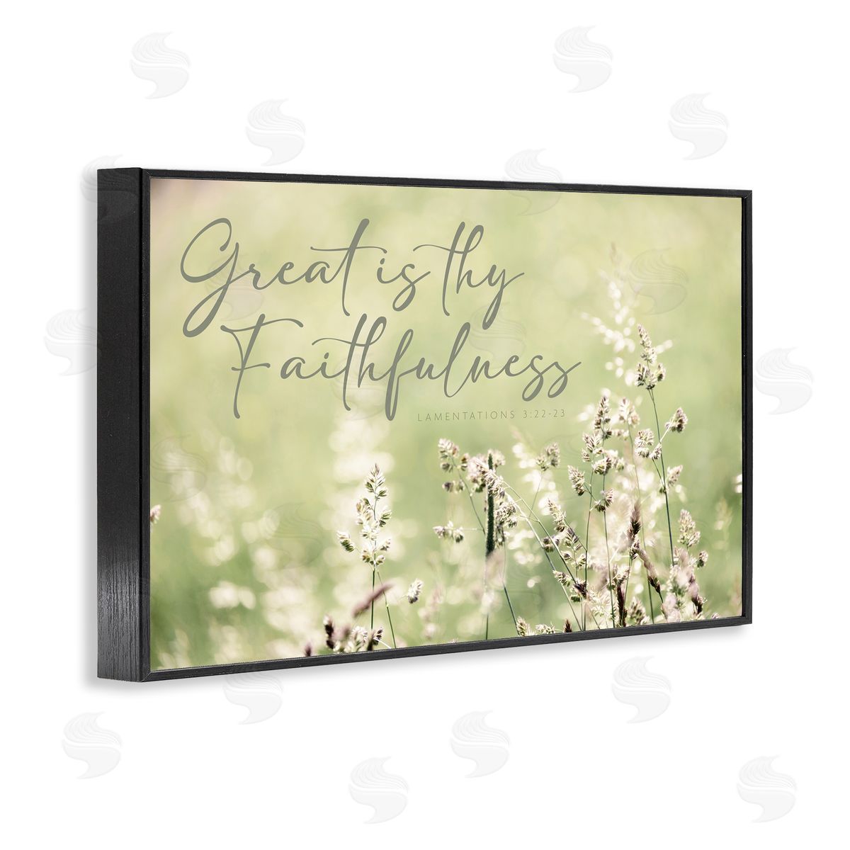 Spiritual Faithfulness with Florals Black Frame Print Wall Art, Home Decor by Erin Marie