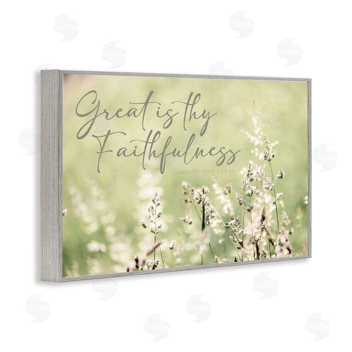 Spiritual Faithfulness with Florals Grey Frame Print Wall Art, Home Decor by Erin Marie