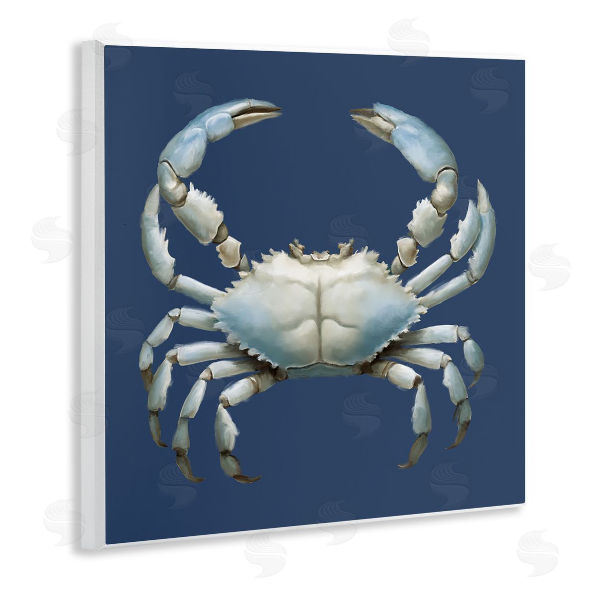 Detailed Aquatic Blue Crab Wood Plaque Wall Art, Home Decor by Elizabeth Medley