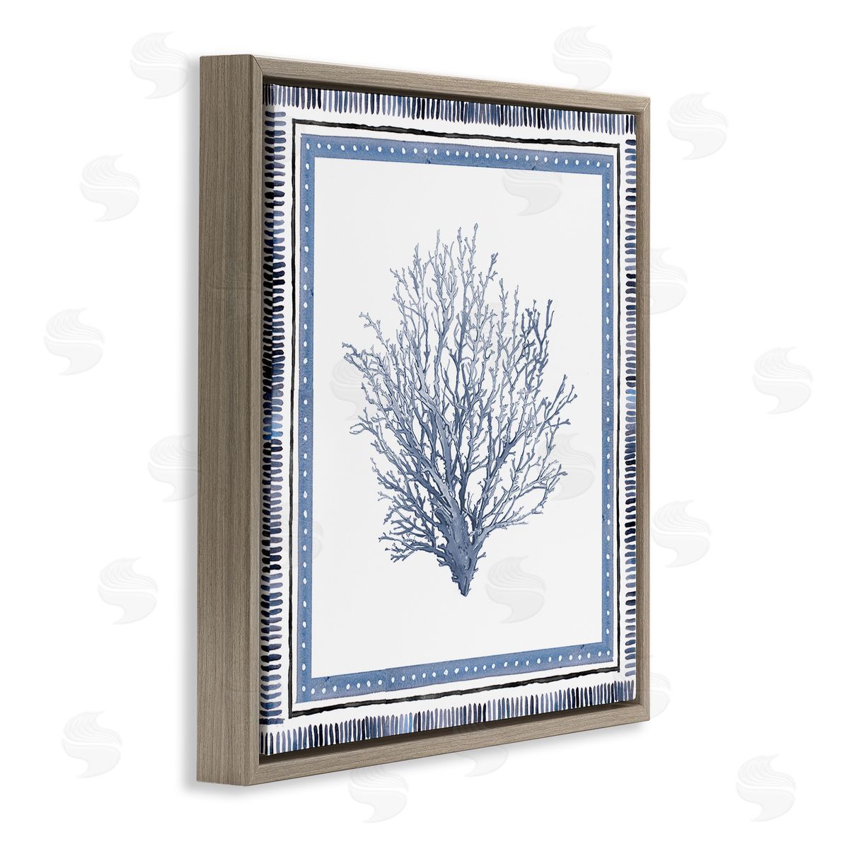 Nautical Branch of Coral Brown Floating Frame Canvas Wall Art, Home Decor by Lanie Loreth