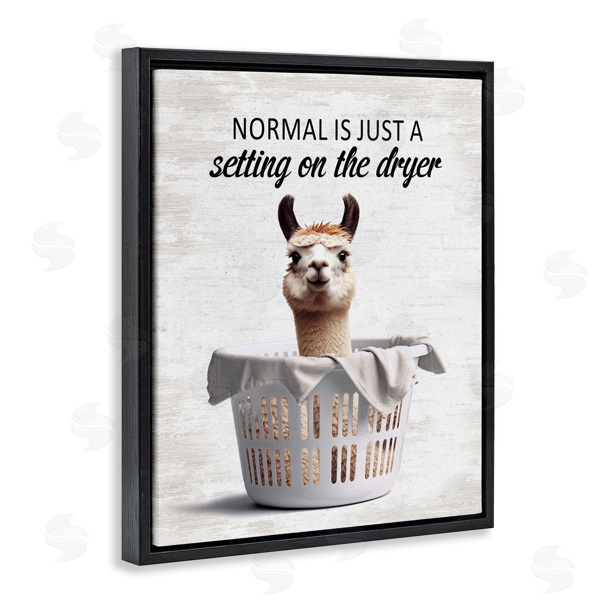 Funny Normal Dryer Quote Black Floating Frame Canvas Wall Art, Home Decor by Lettered and Lined