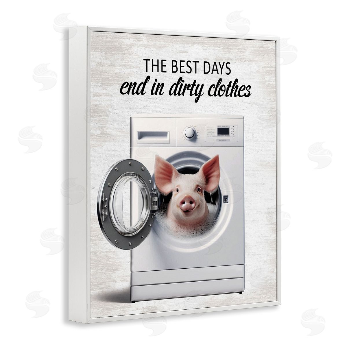 Best Days & Dirty Clothes White Frame Print Wall Art, Home Decor by Lettered and Lined
