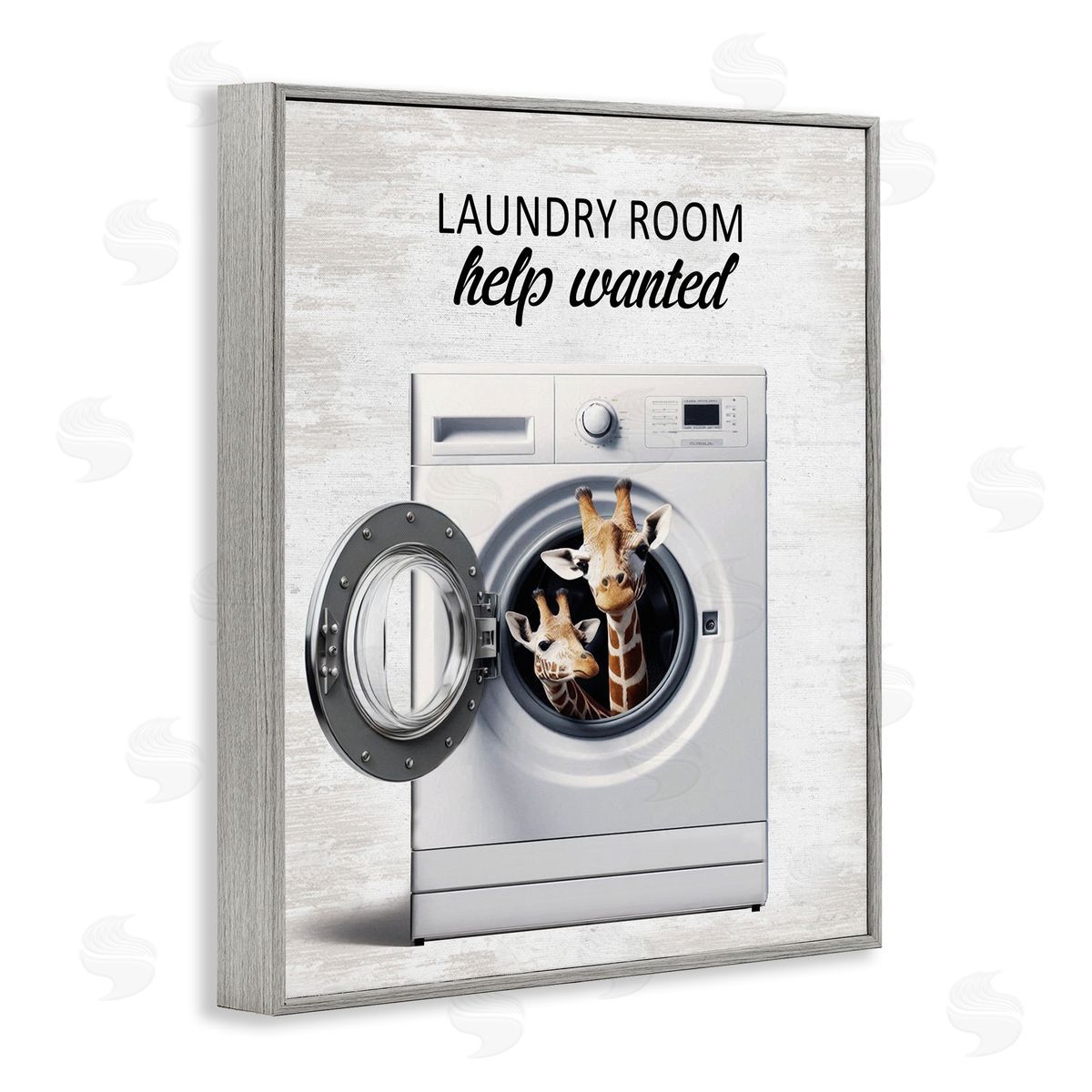 Laundry Room Help Wanted Grey Frame Print Wall Art, Home Decor by Lettered and Lined