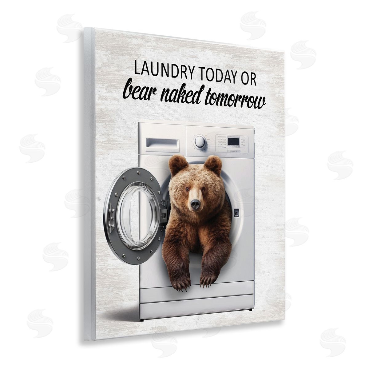 Bear Naked Funny Laundry Wood Plaque Wall Art, Home Decor by Lettered and Lined