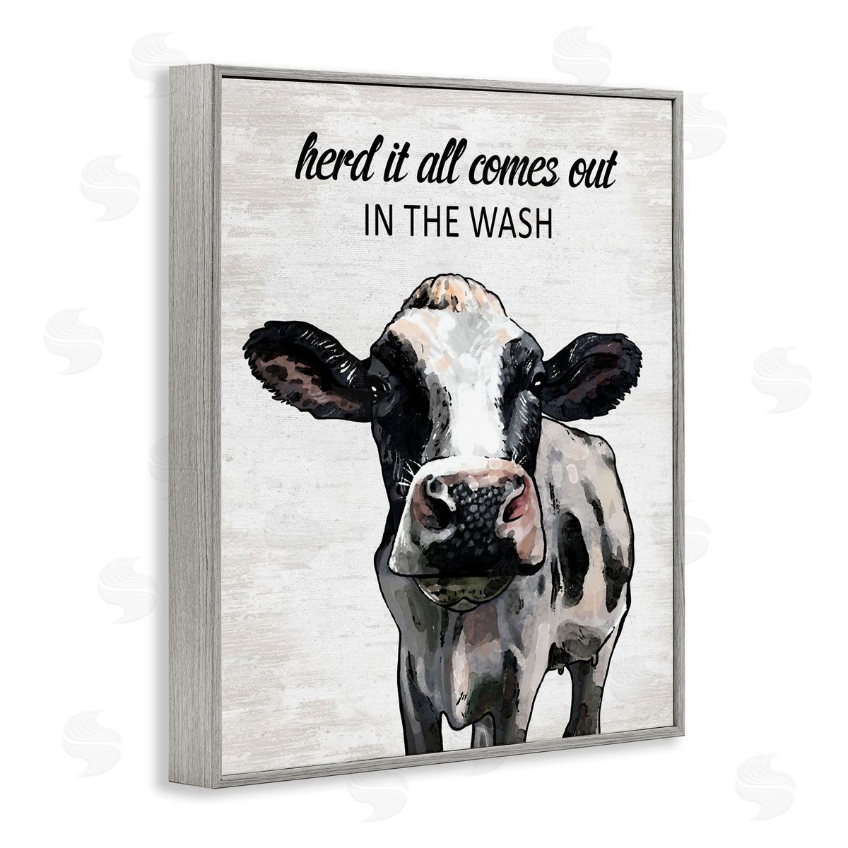 Farm Animal Laundry Pun Grey Frame Print Wall Art, Home Decor by Lettered and Lined
