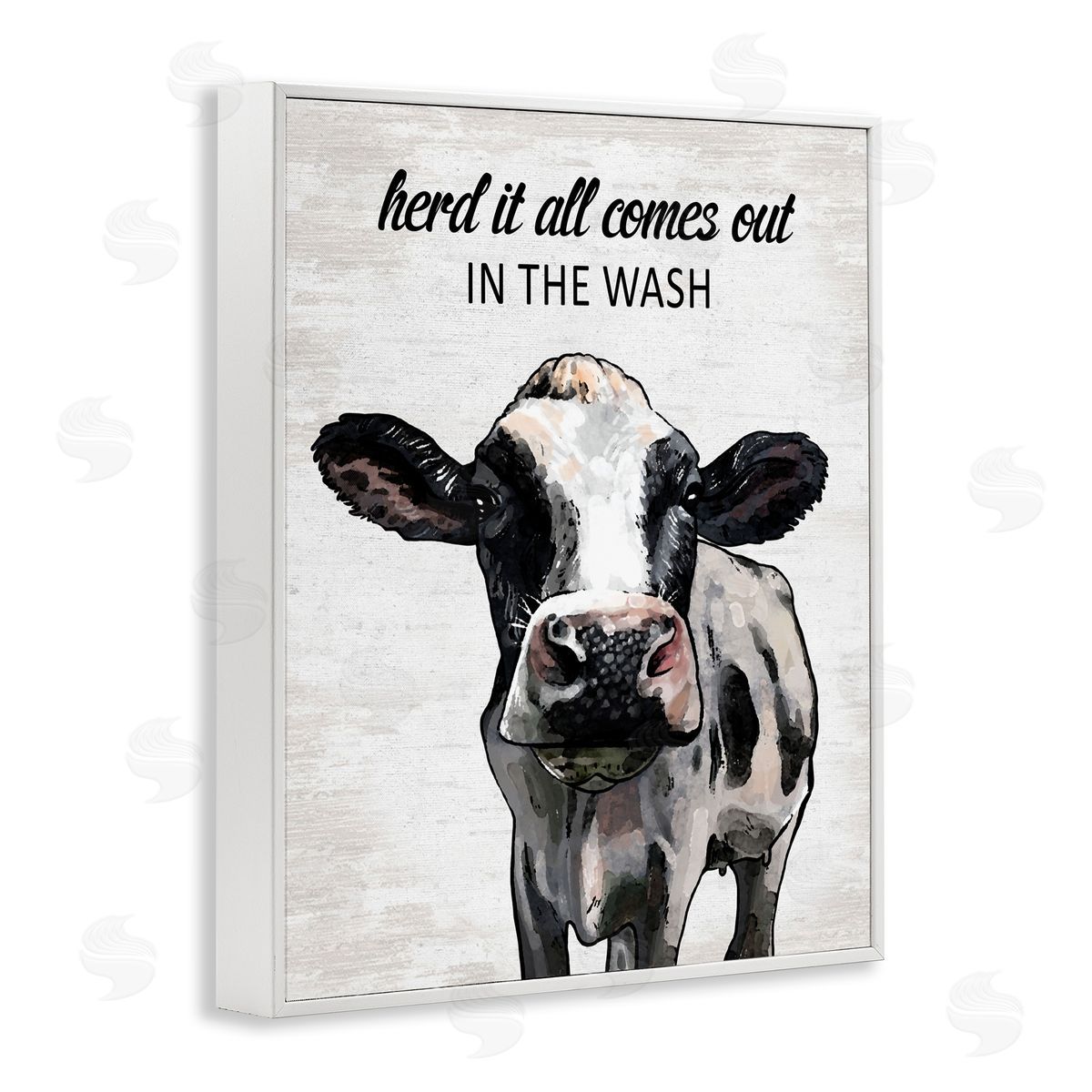 Farm Animal Laundry Pun White Frame Print Wall Art, Home Decor by Lettered and Lined