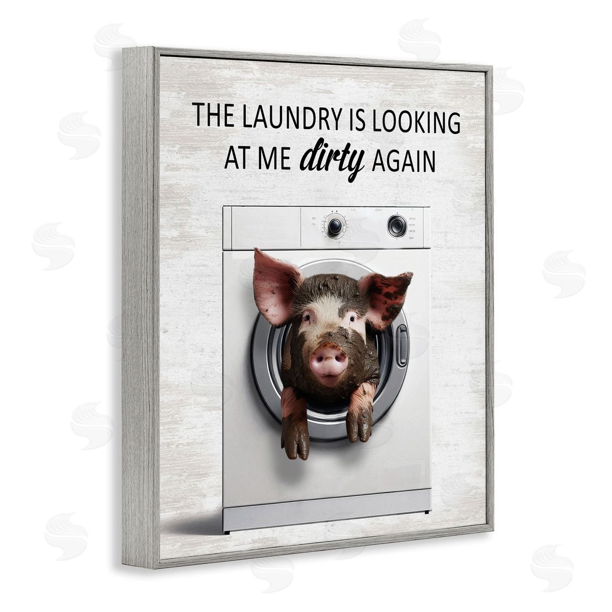Laundry Looking At Me Dirty Grey Frame Print Wall Art, Home Decor by Lettered and Lined