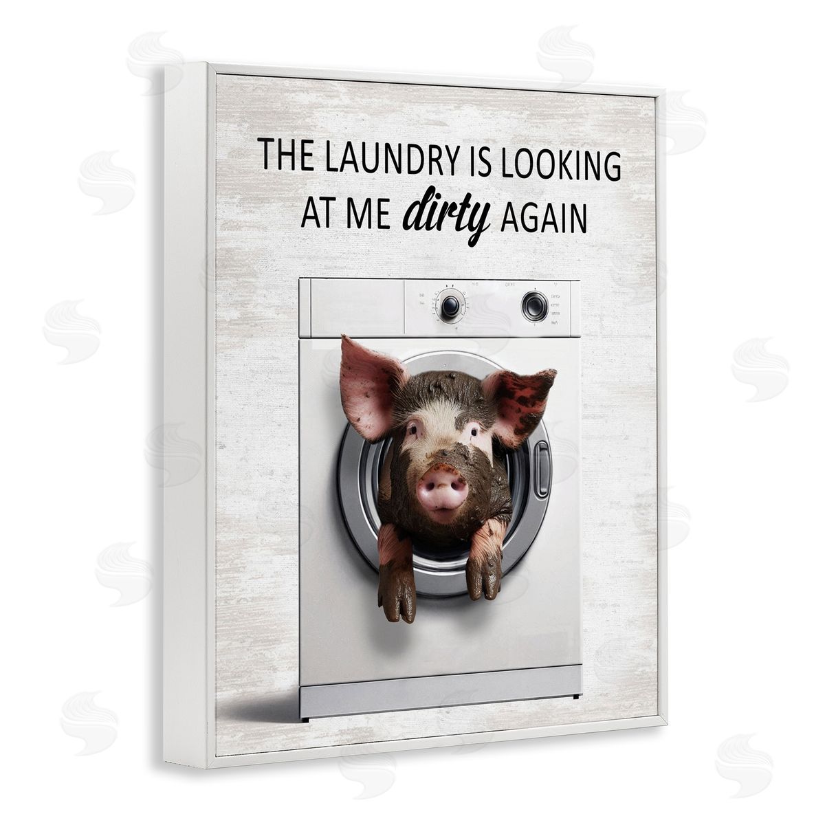 Laundry Looking At Me Dirty White Frame Print Wall Art, Home Decor by Lettered and Lined