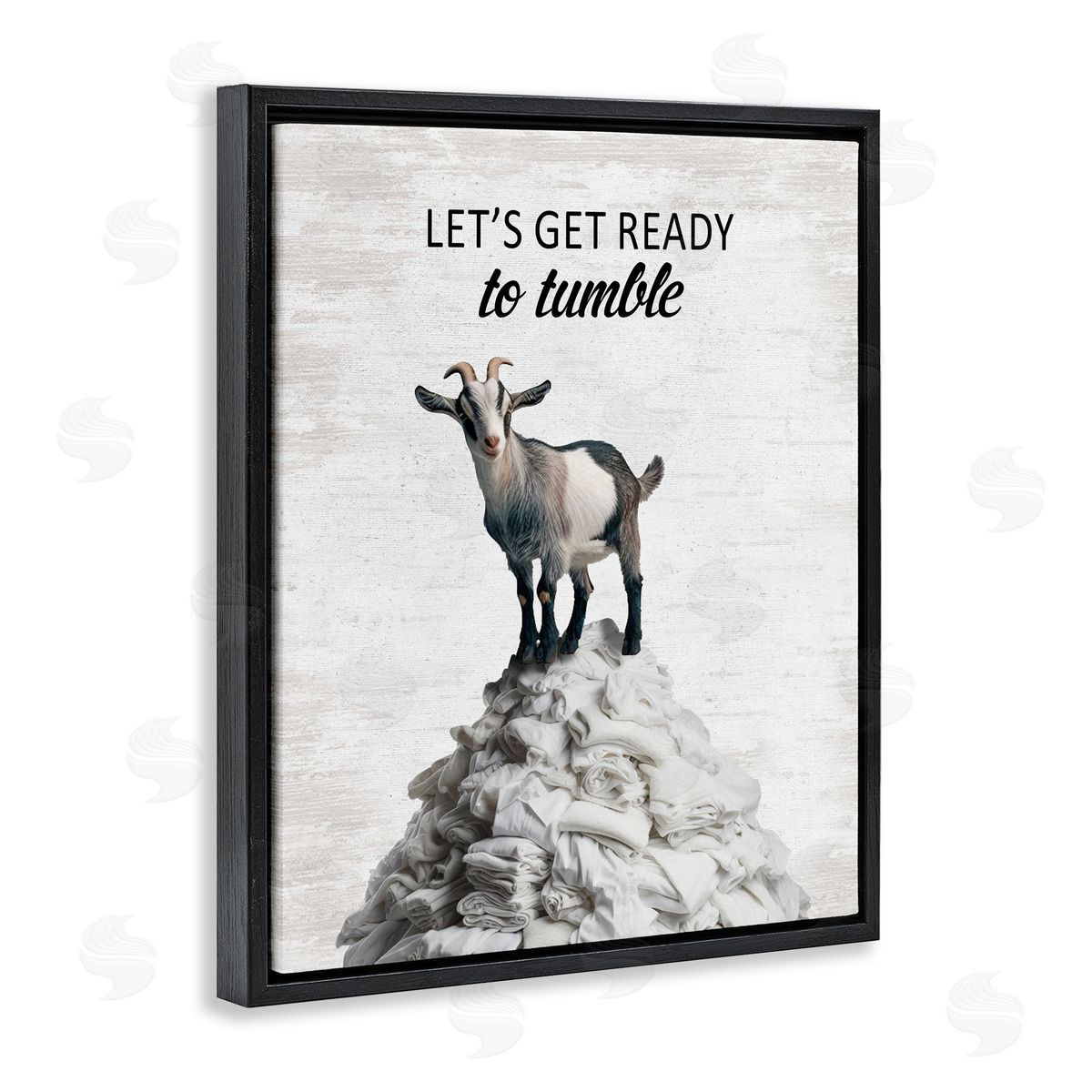 Ready To Tumble Laundry Black Floating Frame Canvas Wall Art, Home Decor by Lettered and Lined