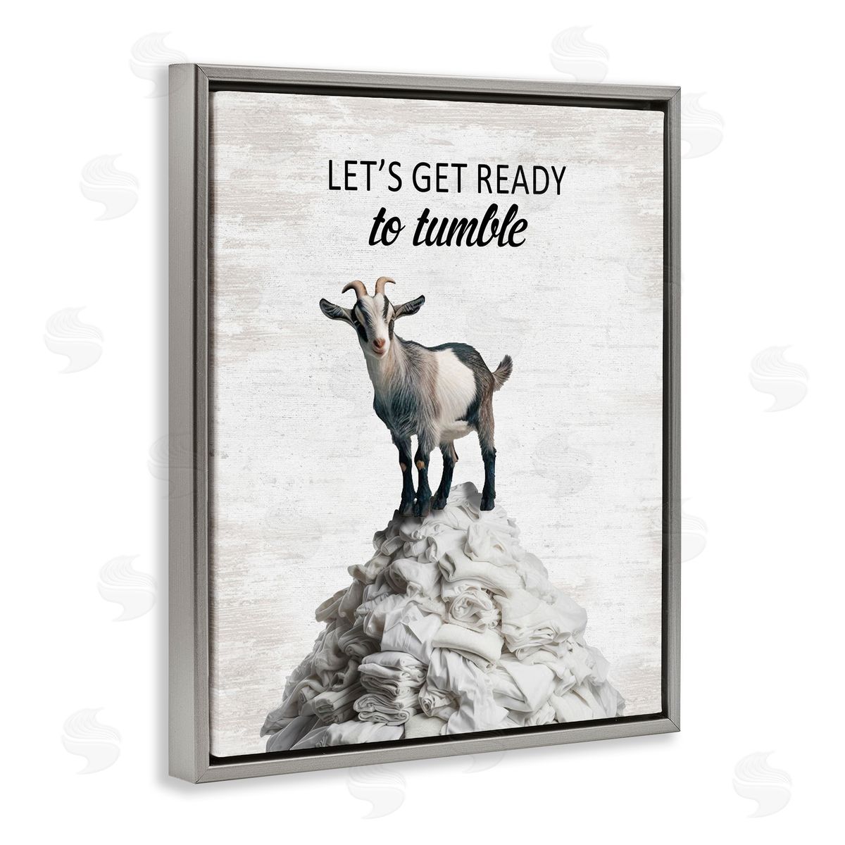 Ready To Tumble Laundry Grey Floating Frame Canvas Wall Art, Home Decor by Lettered and Lined
