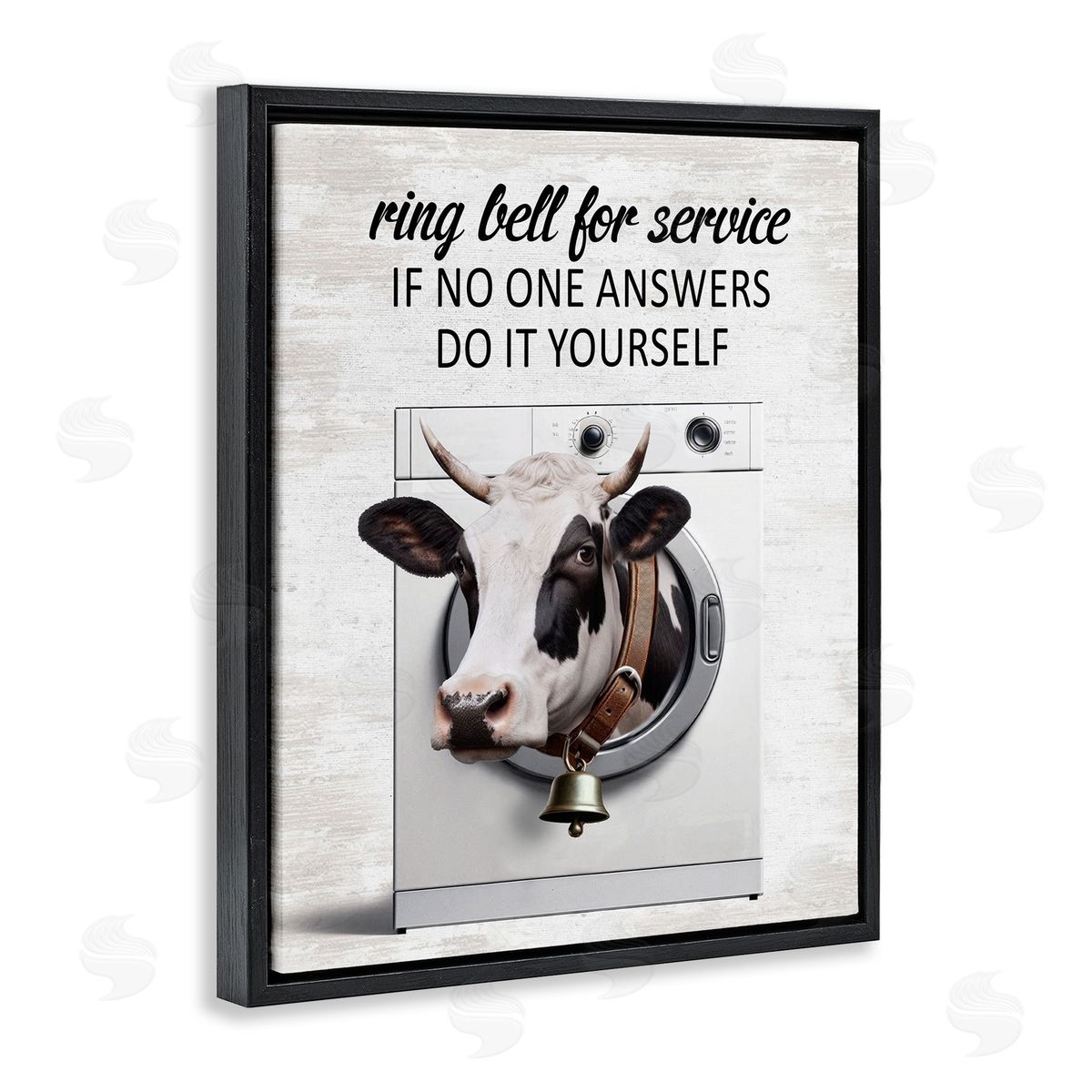 Sassy Cow Laundry Black Floating Frame Canvas Wall Art, Home Decor by Lettered and Lined