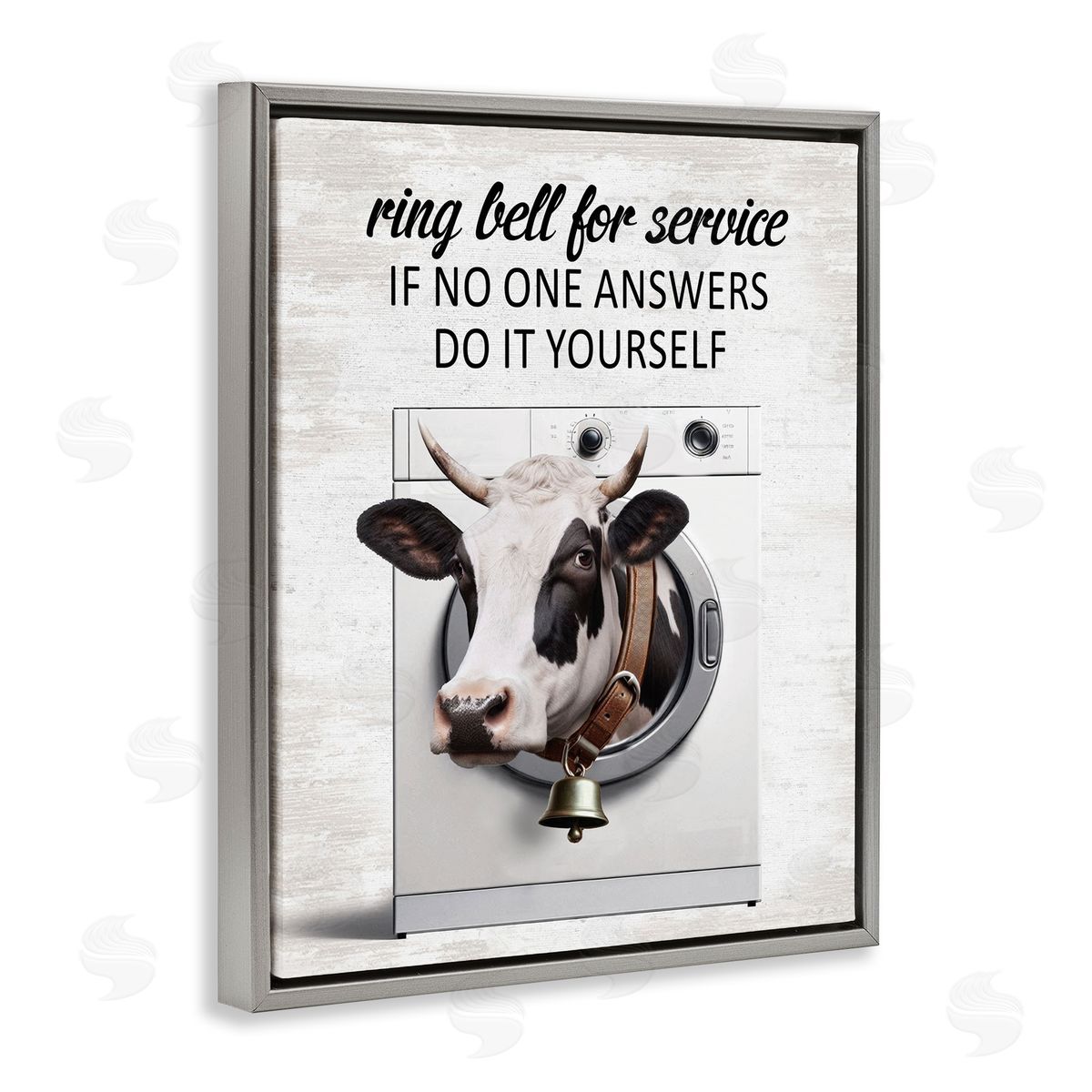 Sassy Cow Laundry Grey Floating Frame Canvas Wall Art, Home Decor by Lettered and Lined