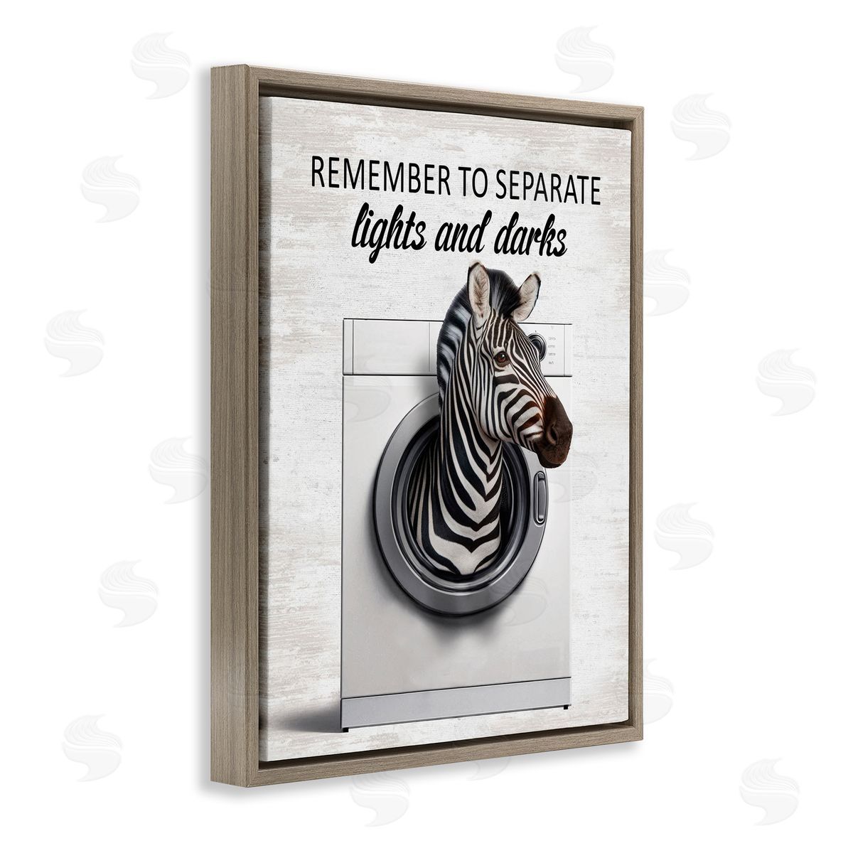 Separate Lights & Darks Laundry Brown Floating Frame Canvas Wall Art, Home Decor by Lettered and Lined