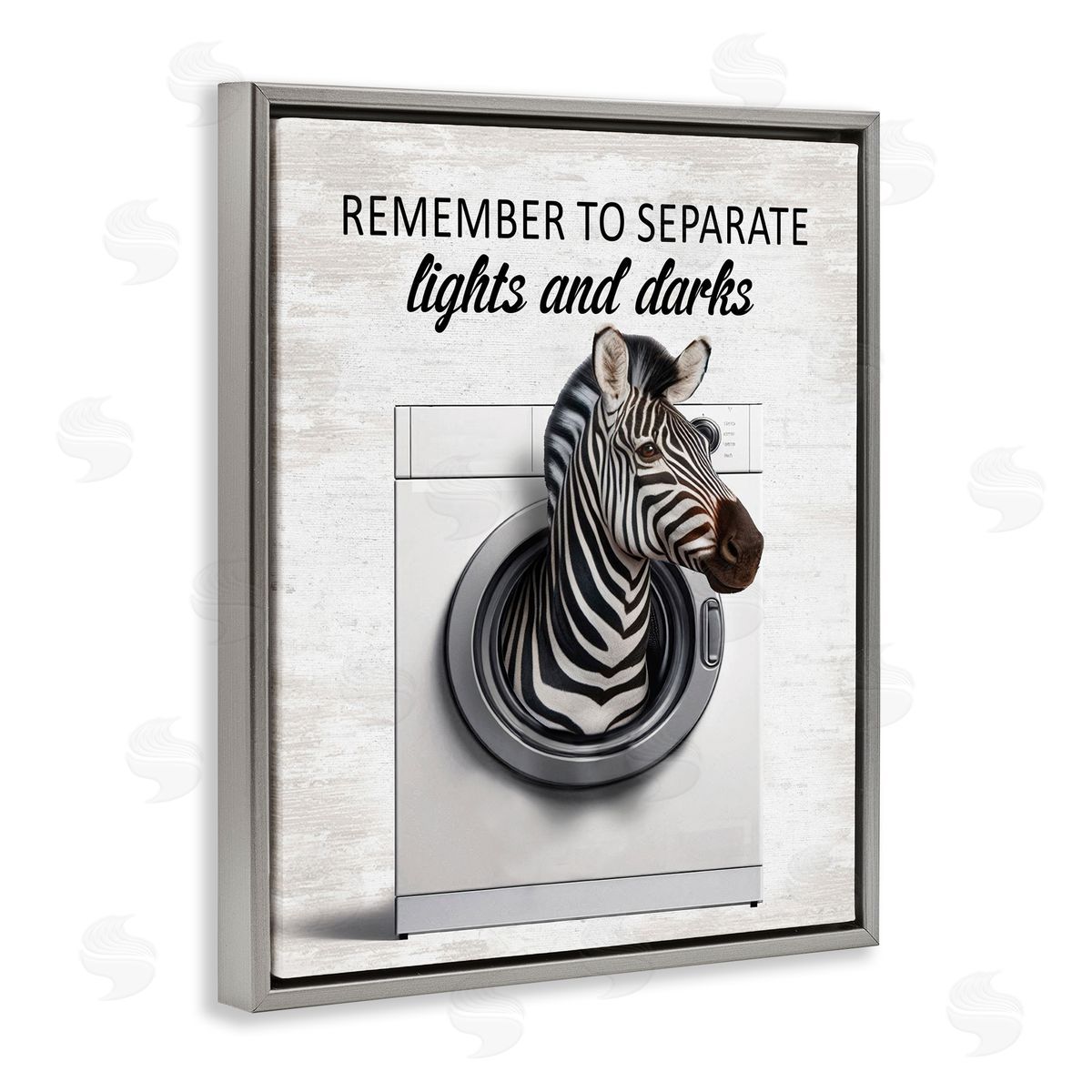 Separate Lights & Darks Laundry Grey Floating Frame Canvas Wall Art, Home Decor by Lettered and Lined