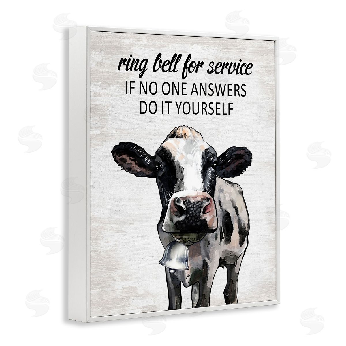 Laundry Service Cow White Frame Print Wall Art, Home Decor by Lettered and Lined