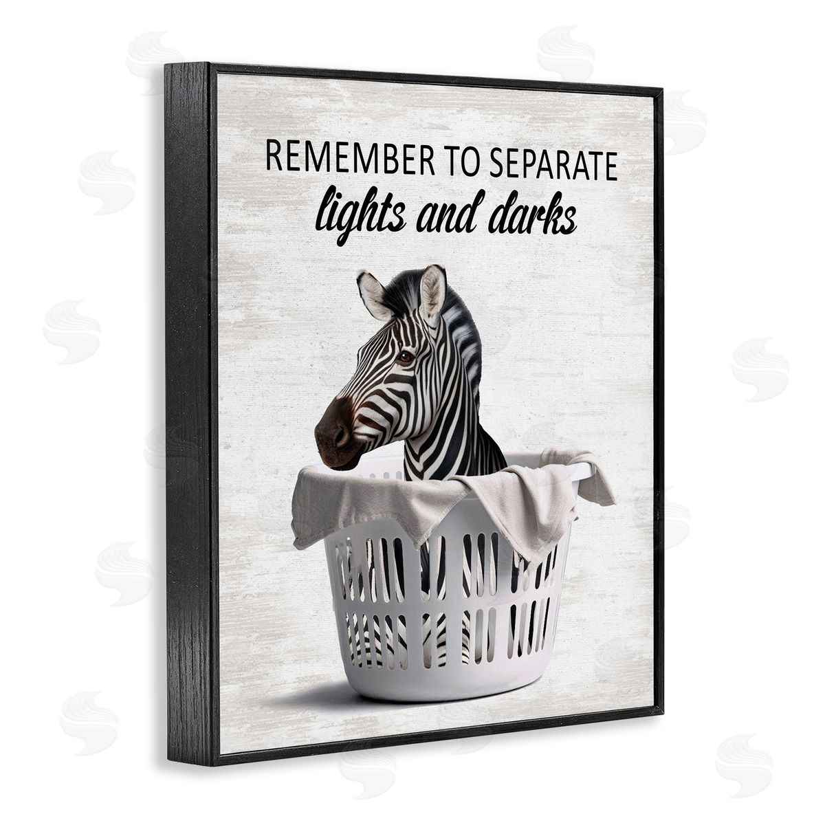 Separate Laundry & Zebra Black Frame Print Wall Art, Home Decor by Lettered and Lined