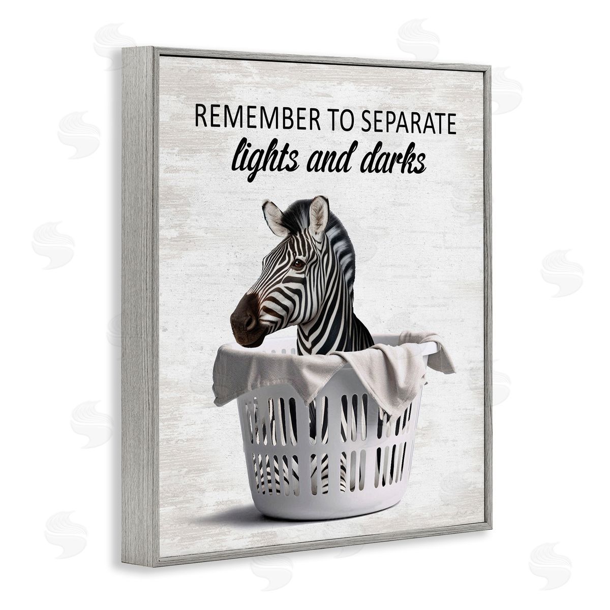 Separate Laundry & Zebra Grey Frame Print Wall Art, Home Decor by Lettered and Lined