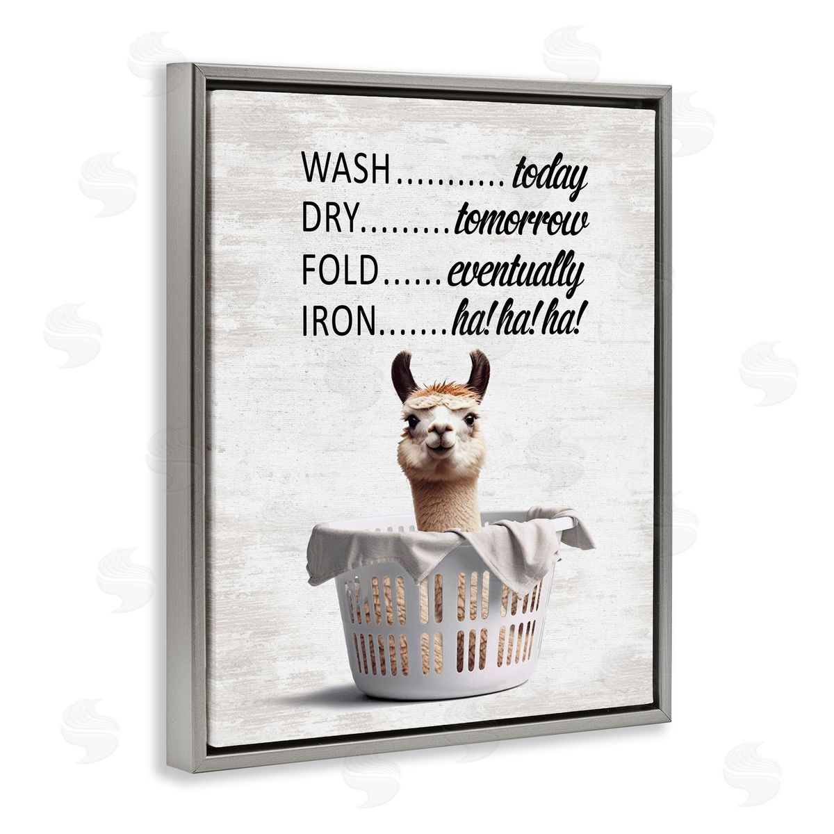 Funny Laundry Timing Grey Floating Frame Canvas Wall Art, Home Decor by Lettered and Lined