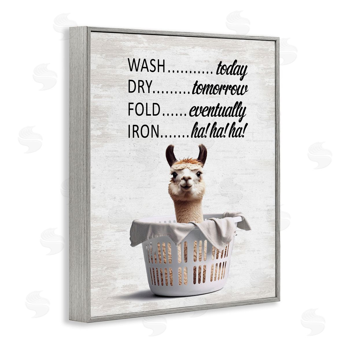Funny Laundry Timing Grey Frame Print Wall Art, Home Decor by Lettered and Lined
