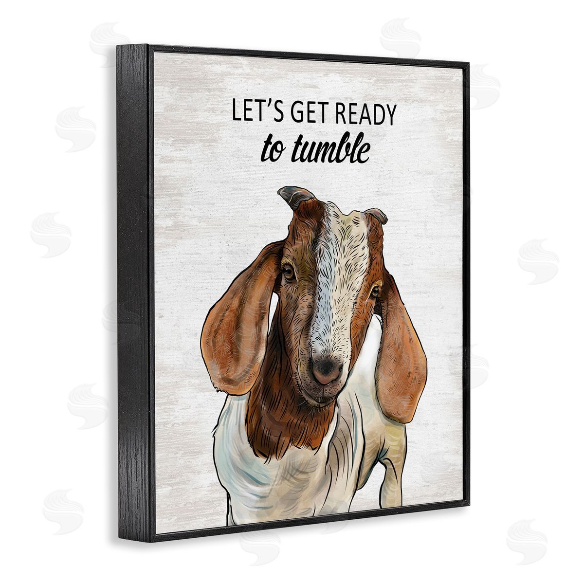 Ready To Tumble Laundry Goat Black Frame Print Wall Art, Home Decor by Lettered and Lined