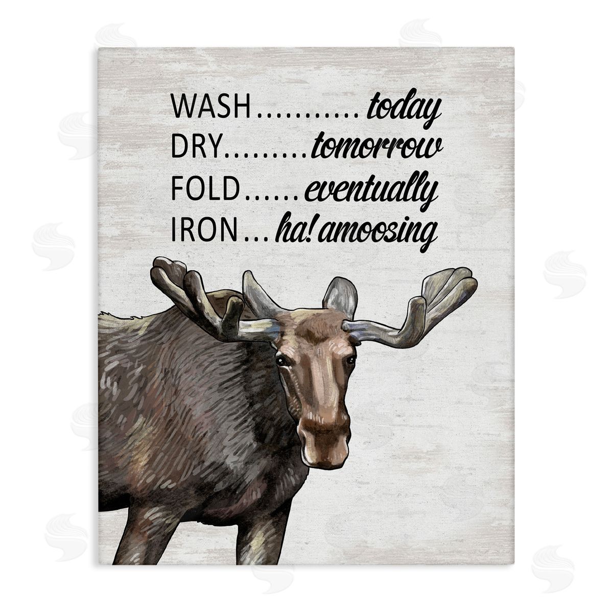 Funny No Ironing Laundry Canvas Wall Art, Home Decor by Lettered and Lined