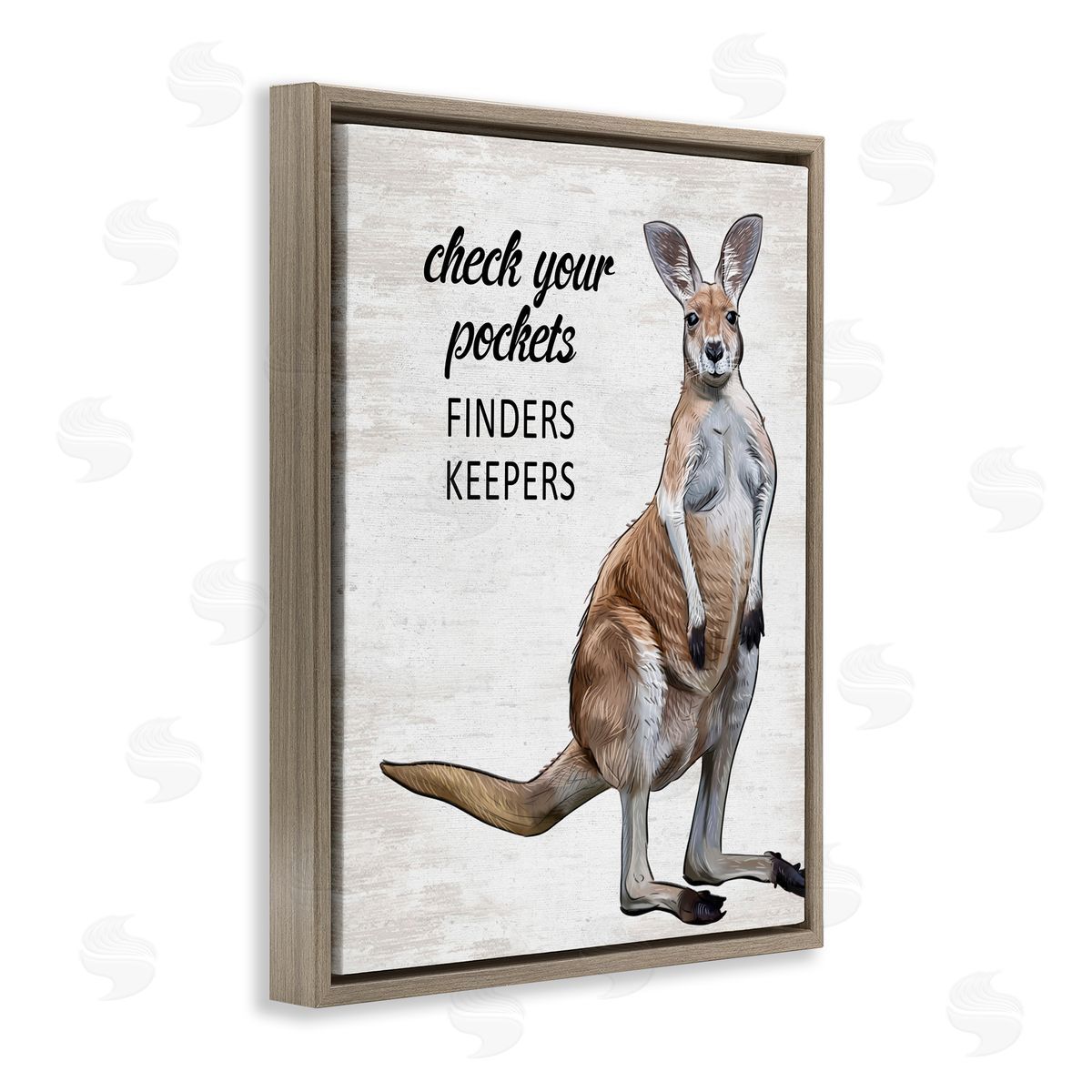 Check Pockets Laundry Rule Brown Floating Frame Canvas Wall Art, Home Decor by Lettered and Lined