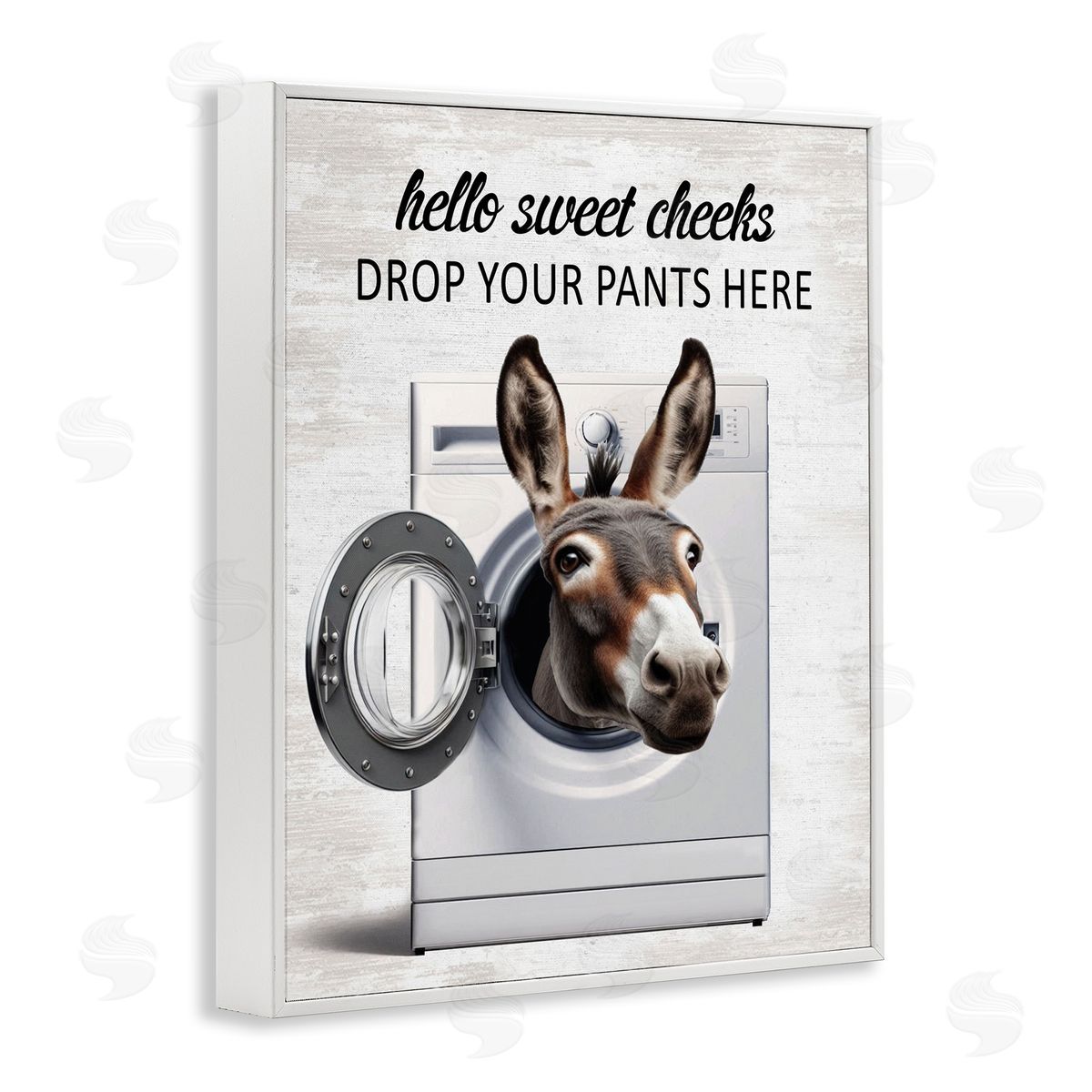 Funny Sweet Cheeks Laundry White Frame Print Wall Art, Home Decor by Lettered and Lined