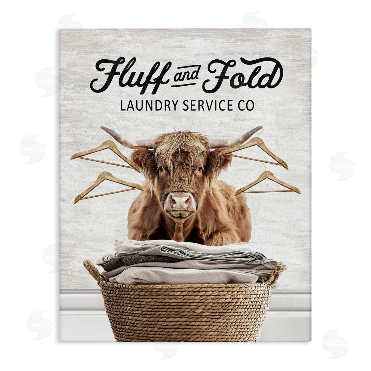 Vintage Fluff & Fold Cattle Canvas Wall Art, Home Decor by Lettered and Lined