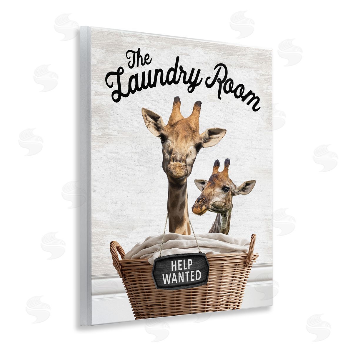 Help Wanted Laundry Room Giraffes Wood Plaque Wall Art, Home Decor by Lettered and Lined