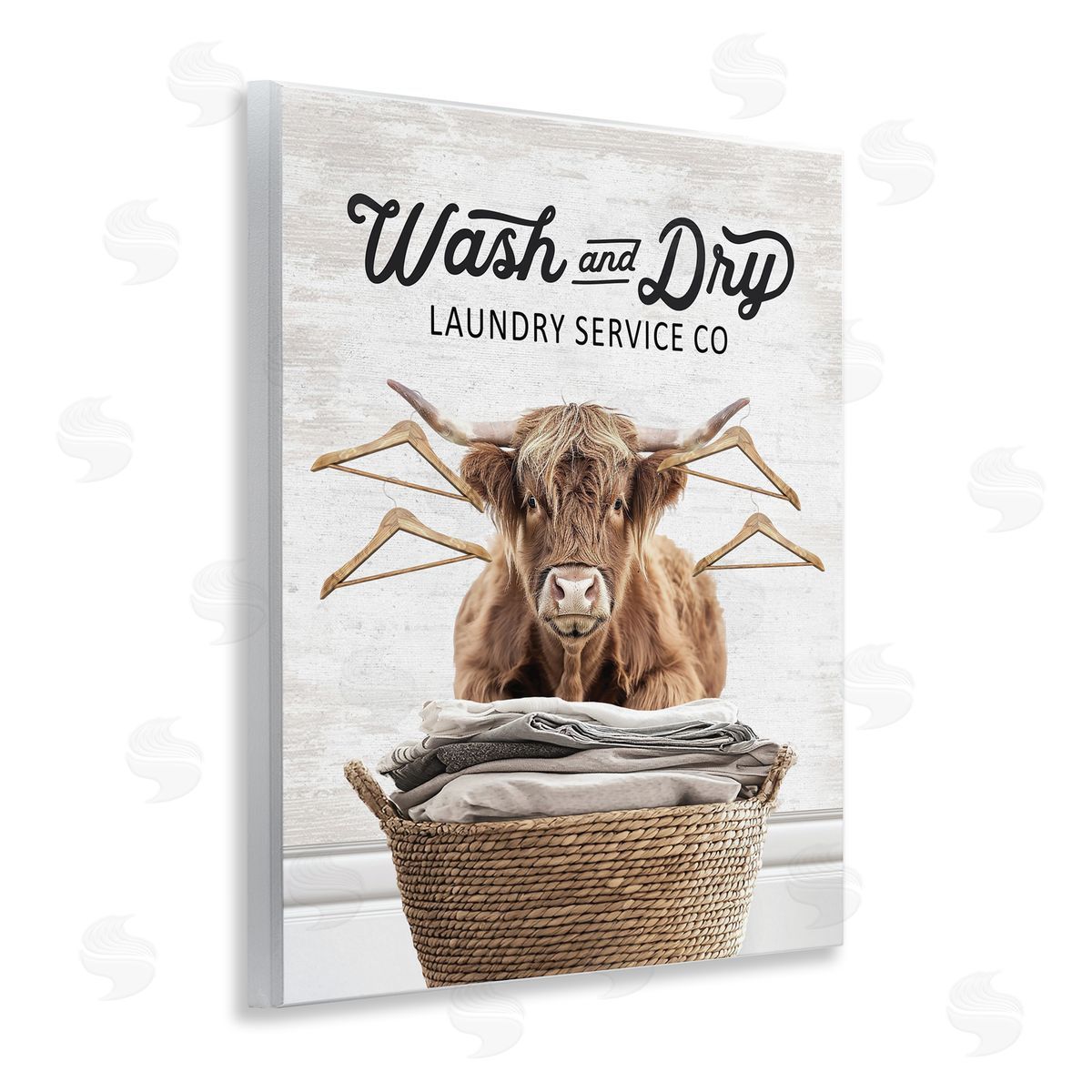 Wash & Dry Classic Cattle Wood Plaque Wall Art, Home Decor by Lettered and Lined