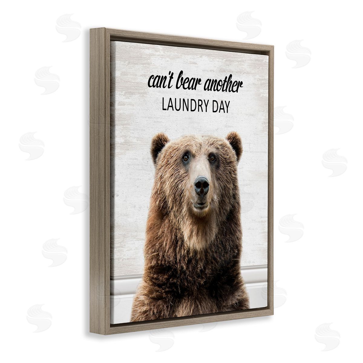 Can't Bear Another Laundry Day Brown Floating Frame Canvas Wall Art, Home Decor by Lettered and Lined