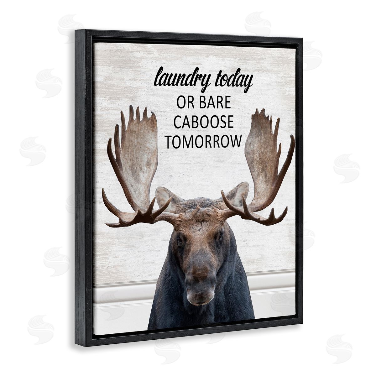 Laundry Today Bare Caboose Tomorrow Black Floating Frame Canvas Wall Art, Home Decor by Lettered and Lined