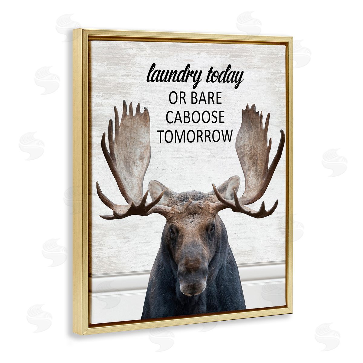 Laundry Today Bare Caboose Tomorrow Gold Floating Frame Canvas Wall Art, Home Decor by Lettered and Lined