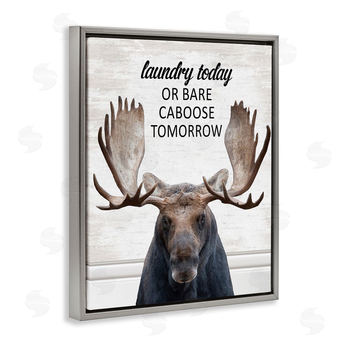 Laundry Today Bare Caboose Tomorrow Grey Floating Frame Canvas Wall Art, Home Decor by Lettered and Lined