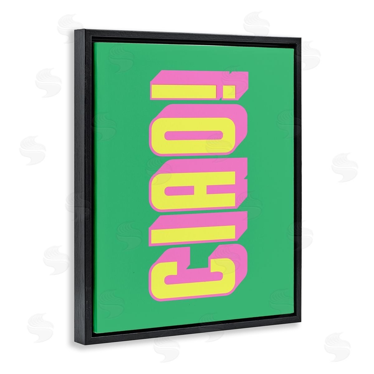 Ciao Bold Lettering Black Floating Frame Canvas Wall Art, Home Decor by House of Lulu